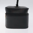 GUCCI Vanity Pouch Leather Black Silver Auth 121646-3