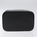 GUCCI Vanity Pouch Leather Black Silver Auth 121646-5