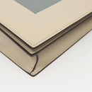 CELINE Chain Shoulder Bag Leather Gray Gold Auth 121648-14