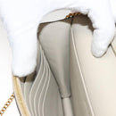 CELINE Chain Shoulder Bag Leather Gray Gold Auth 121648-19