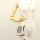 CELINE Chain Shoulder Bag Leather Gray Gold Auth 121648-21