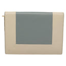 CELINE Chain Shoulder Bag Leather Gray Gold Auth 121648-2