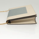 CELINE Chain Shoulder Bag Leather Gray Gold Auth 121648-4