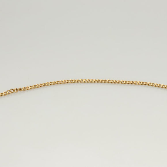 CELINE Chain Shoulder Bag Leather Gray Gold Auth 121648