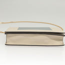 CELINE Chain Shoulder Bag Leather Gray Gold Auth 121648-5