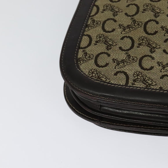 CELINE C Sulky Shoulder Bag Canvas Brown Gold Auth 121649