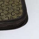 CELINE C Sulky Shoulder Bag Canvas Brown Gold Auth 121649-16