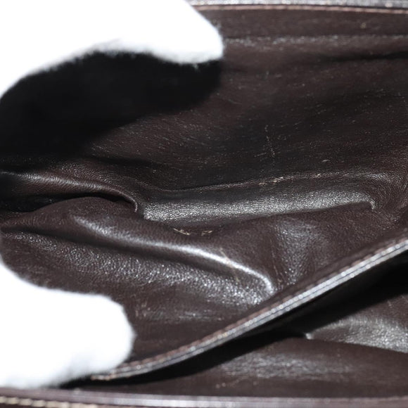 CELINE C Sulky Shoulder Bag Canvas Brown Gold Auth 121649