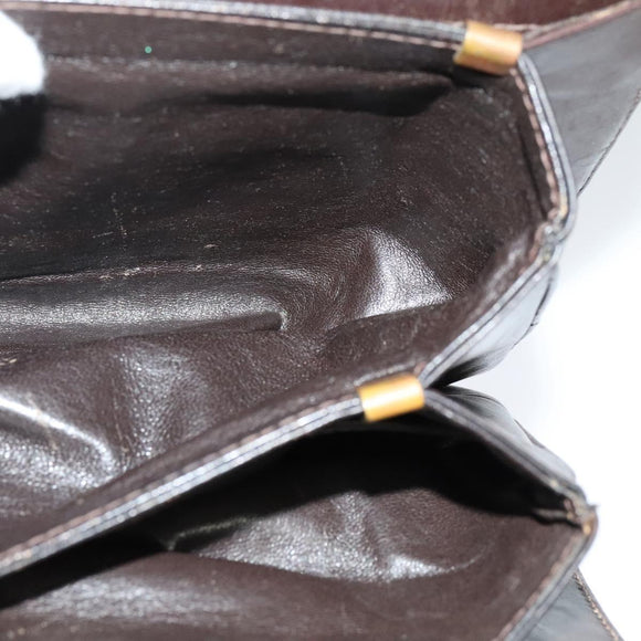 CELINE C Sulky Shoulder Bag Canvas Brown Gold Auth 121649