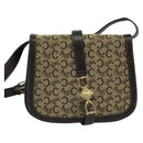 CELINE C Sulky Shoulder Bag Canvas Brown Gold Auth 121649-13