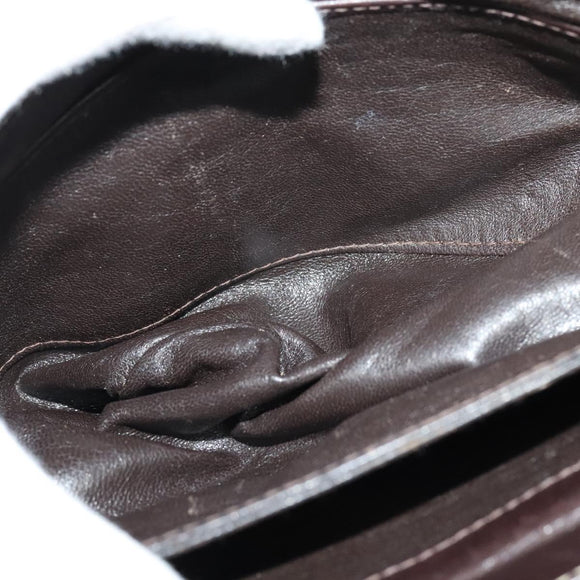 CELINE C Sulky Shoulder Bag Canvas Brown Gold Auth 121649