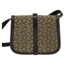 CELINE C Sulky Shoulder Bag Canvas Brown Gold Auth 121649-2