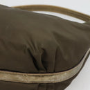 PRADA Shoulder Bag Nylon Khaki Silver Auth 121654-9