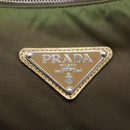 PRADA Shoulder Bag Nylon Khaki Silver Auth 121654-17