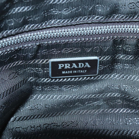 PRADA Shoulder Bag Nylon Khaki Silver Auth 121654