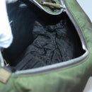 PRADA Shoulder Bag Nylon Khaki Silver Auth 121654-19