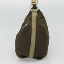 PRADA Shoulder Bag Nylon Khaki Silver Auth 121654-4