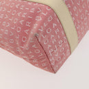 BVLGARI Logo Mania Tote Bag Canvas Pink Silver Auth 121657-14