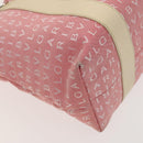 BVLGARI Logo Mania Tote Bag Canvas Pink Silver Auth 121657-16