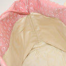 BVLGARI Logo Mania Tote Bag Canvas Pink Silver Auth 121657-19