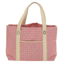 BVLGARI Logo Mania Tote Bag Canvas Pink Silver Auth 121657-13