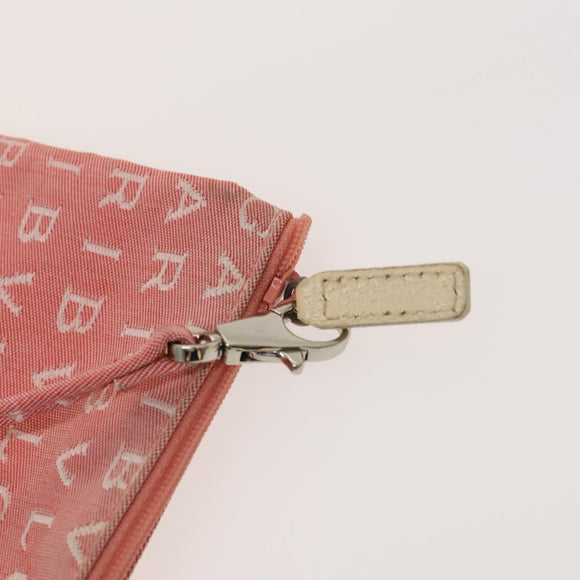 BVLGARI Logo Mania Tote Bag Canvas Pink Silver Auth 121657