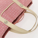 BVLGARI Logo Mania Tote Bag Canvas Pink Silver Auth 121657-6