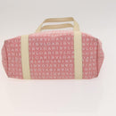 BVLGARI Logo Mania Tote Bag Canvas Pink Silver Auth 121657-5