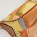 Salvatore Ferragamo Accessory Pouch Nylon Yellow Silver Auth 121659-15
