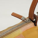 Salvatore Ferragamo Accessory Pouch Nylon Yellow Silver Auth 121659-17