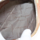 Salvatore Ferragamo Accessory Pouch Nylon Yellow Silver Auth 121659-11