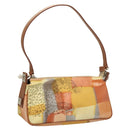 Salvatore Ferragamo Accessory Pouch Nylon Yellow Silver Auth 121659-1