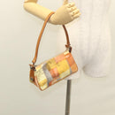 Salvatore Ferragamo Accessory Pouch Nylon Yellow Silver Auth 121659-20