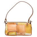 Salvatore Ferragamo Accessory Pouch Nylon Yellow Silver Auth 121659-2