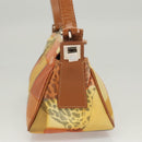 Salvatore Ferragamo Accessory Pouch Nylon Yellow Silver Auth 121659-3