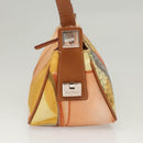 Salvatore Ferragamo Accessory Pouch Nylon Yellow Silver Auth 121659-4