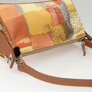 Salvatore Ferragamo Accessory Pouch Nylon Yellow Silver Auth 121659-6