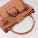 Salvatore Ferragamo Hand Bag Leather Orange Silver Auth 121670-6