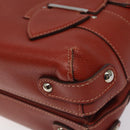 Salvatore Ferragamo Gancini Shoulder Bag Leather Orange Silver Auth 121671-16