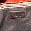 Salvatore Ferragamo Gancini Shoulder Bag Leather Orange Silver Auth 121671-19