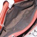 Salvatore Ferragamo Gancini Shoulder Bag Leather Orange Silver Auth 121671-10