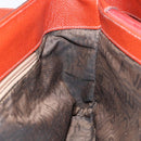 Salvatore Ferragamo Gancini Shoulder Bag Leather Orange Silver Auth 121671-20