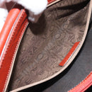 Salvatore Ferragamo Gancini Shoulder Bag Leather Orange Silver Auth 121671-22