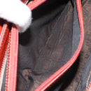 Salvatore Ferragamo Gancini Shoulder Bag Leather Orange Silver Auth 121671-11