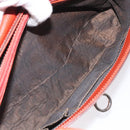 Salvatore Ferragamo Gancini Shoulder Bag Leather Orange Silver Auth 121671-23