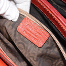 Salvatore Ferragamo Gancini Shoulder Bag Leather Orange Silver Auth 121671-12