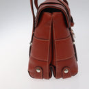 Salvatore Ferragamo Gancini Shoulder Bag Leather Orange Silver Auth 121671-3