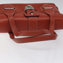 Salvatore Ferragamo Gancini Shoulder Bag Leather Orange Silver Auth 121671-7