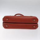 Salvatore Ferragamo Gancini Shoulder Bag Leather Orange Silver Auth 121671-5