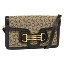 CELINE C Sulky Shoulder Bag Canvas Brown Gold Auth 121678-1